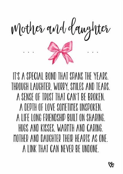 mother daughter Mothers Day Card 5135 created by The Monochrome Bow