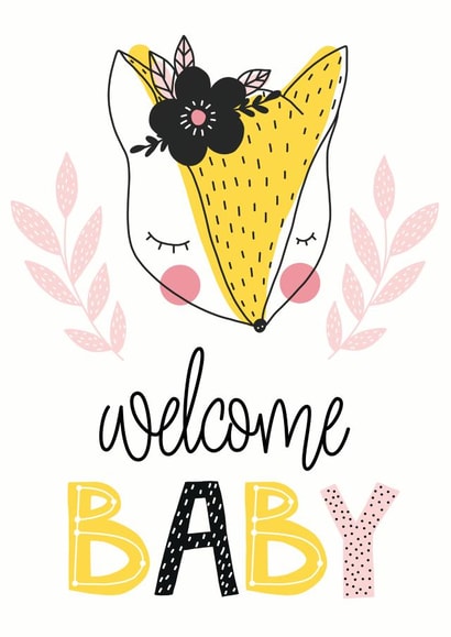 Welcome deer New Baby Card 14637 created by Helen Priest