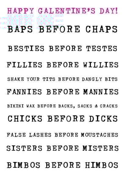 Funny Valentines Day - Galentine's - Baps Before Chaps created by Panda and the Prince