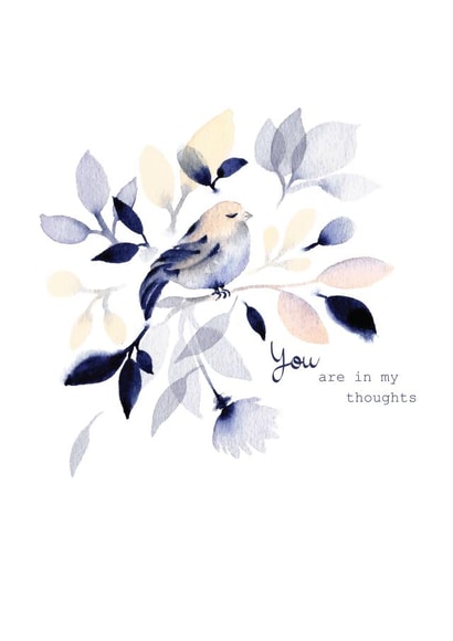 Thinking Of You Bird Card created by SABIVO Design by Sabina