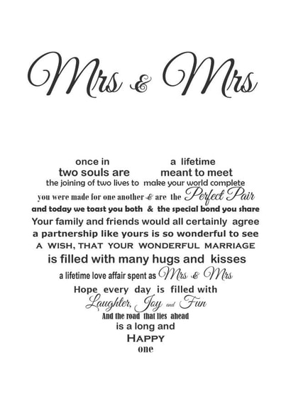 MRS & MRS love heart design created by Unique Word Designs