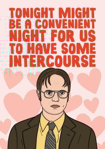 Dwight Schrute The Office US - Valentines Card or Anniversary - Convenient Night created by Studio Doodles