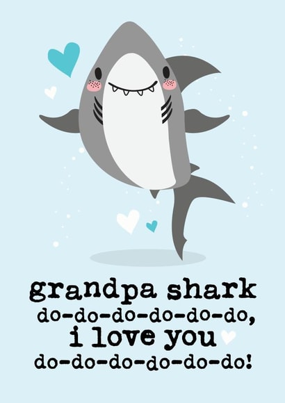 Grandad shark I love you Father's Day card created by Mrs Best Paper Co.