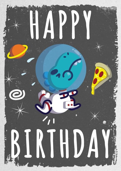 pizza t-rex Birthday Card 13151 created by Hoborobo