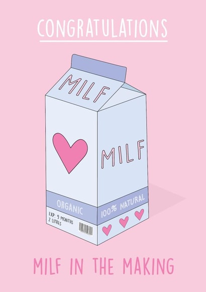 congrats milk Pregnancy Card 7361 created by Rumble Cards