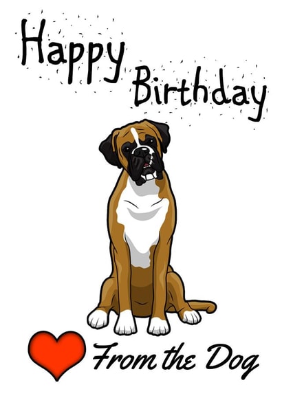 breed boxer Birthday Card 14788 created by Love from the Pet