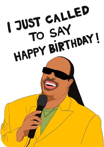 stevie wonder singer Birthday Card 3332 created by Kasia Cards
