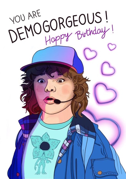 stranger things dustin Birthday Card 3334 created by Kasia Cards