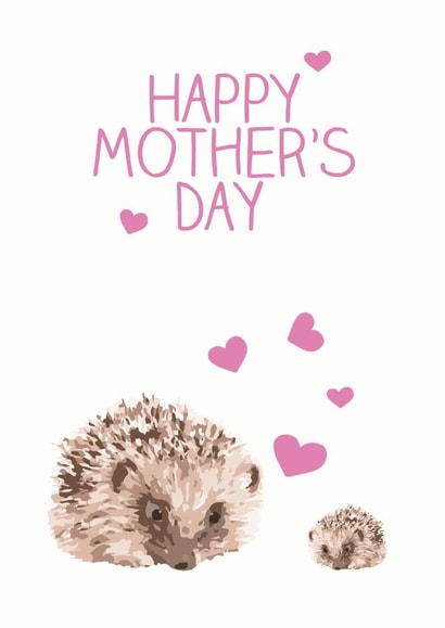 hedgehog spikey Mothers Day Card 32763 created by Olivia Morgan ltd