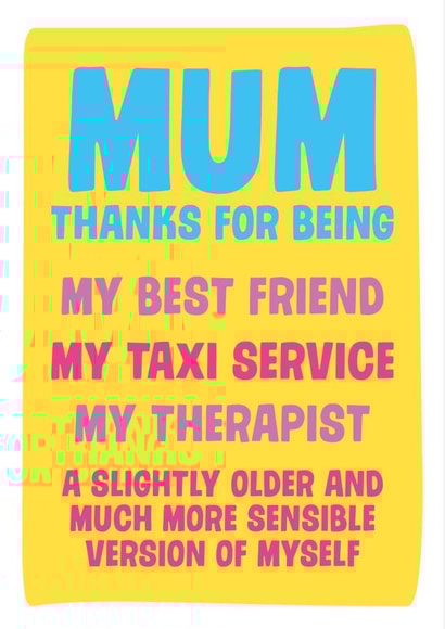 Thanks Best Friend Mothers Day Card 25790 created by Dean Morris Cards
