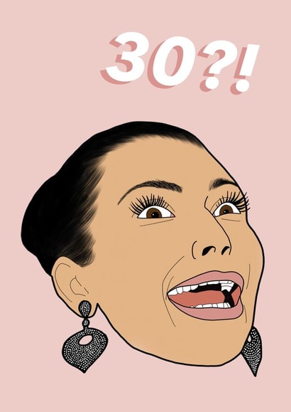 Funny Kim Kardashian 30th Birthday Card created by Studio Yelle