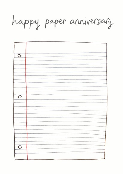 Funny First Anniversary Card For Husband/Wife - Paper - Happy Paper Anniversary created by You've Got Pen On Your Face