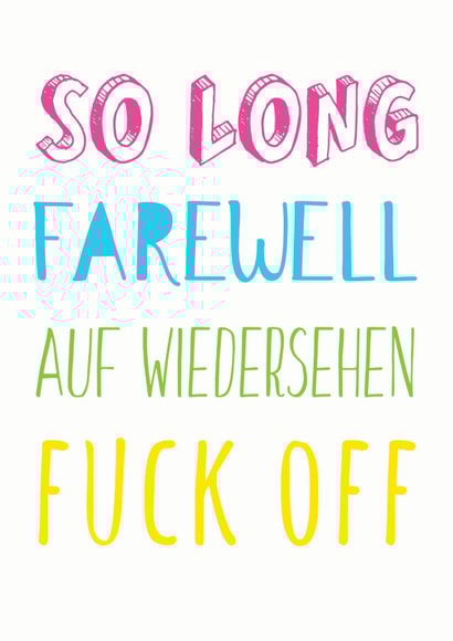 so long Leaving Card 13950 created by Smudge & Splash