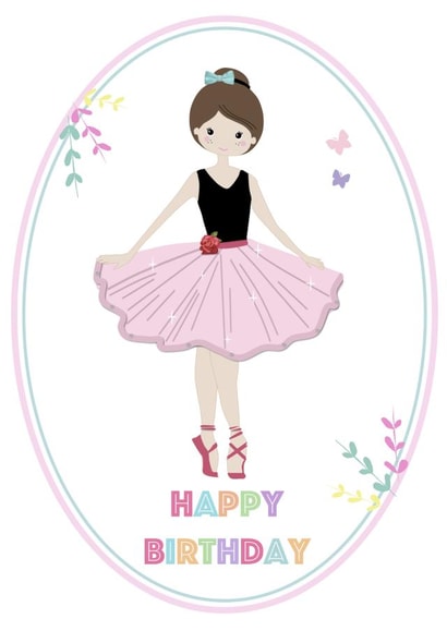 Cute Birthday Card - For Her - Ballerina created by Little Letters with Love