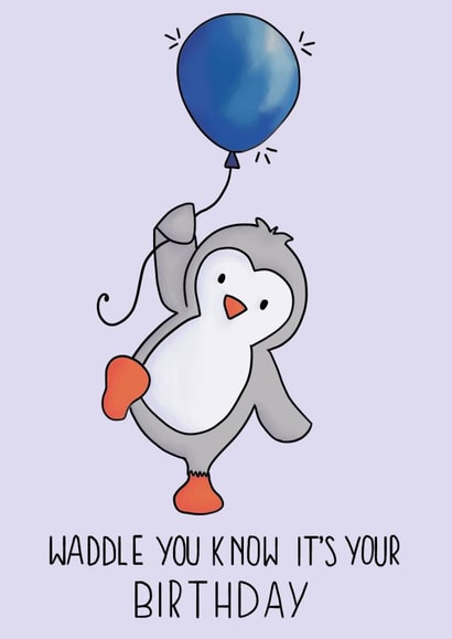 penguin pun Birthday Card 14890 created by DaisyPip Prints