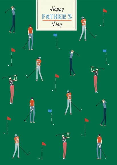 Modern/contemporary Fathers Day Card, featuring a Golf design. created by Laura Darrington Design Ltd.