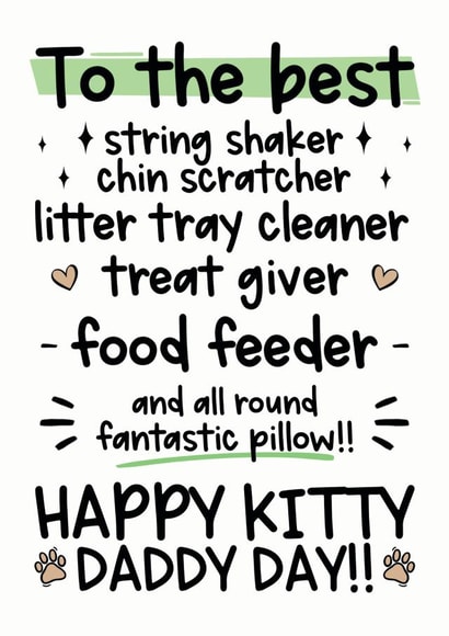 Best Kitty Daddy Father's Day Card created by The Laughing Sloth