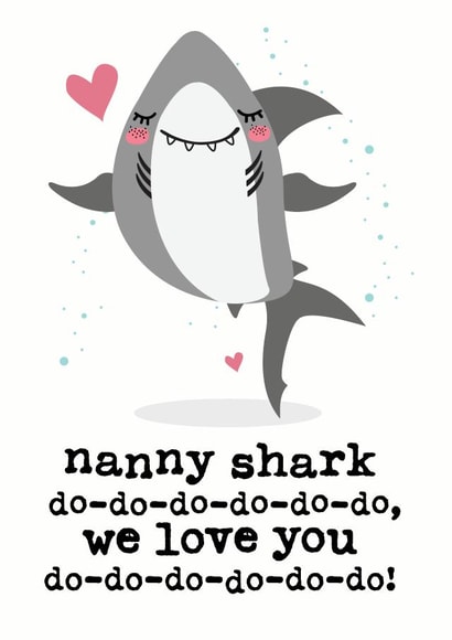 Cute Mothers Day Card - Nanny - Baby Shark - We Love You created by Mrs Best Paper Co.