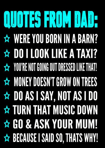 quotes dad Father's Day Card 30477 created by Filthy Sentiments