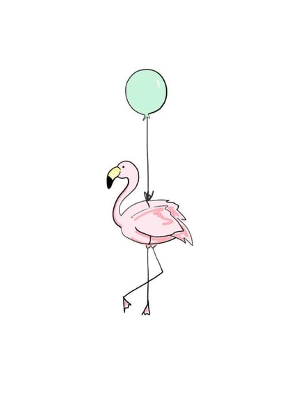 flamingo birthday Card 36782 created by Polly Rose Art & Designs