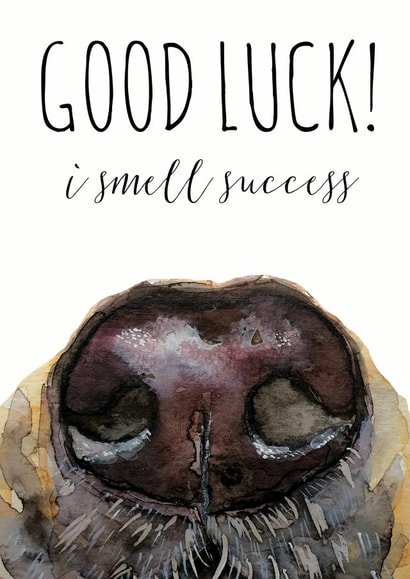 Dog Success Good Luck Card 1588 created by Jo Scott Art