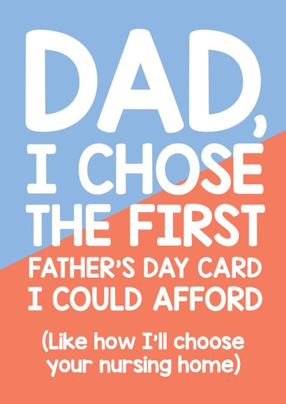 dad chose Father's Day Card 31031 created by Thirty Mussels