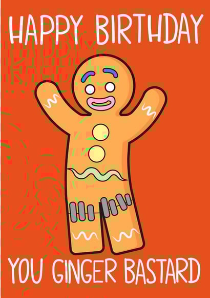 gingerbread man Birthday Card 12224 created by John Wood