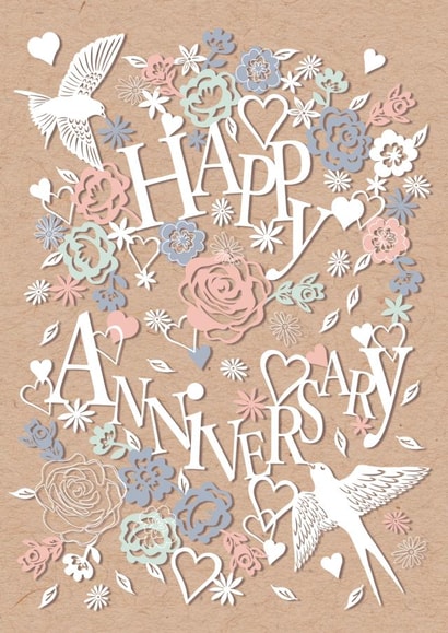 Print of laser cut flowers Anniversary card created by michael cheung