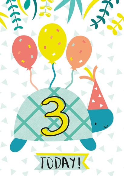 Third Birthday Party Tortoise Card created by Juniper and Rose Studio