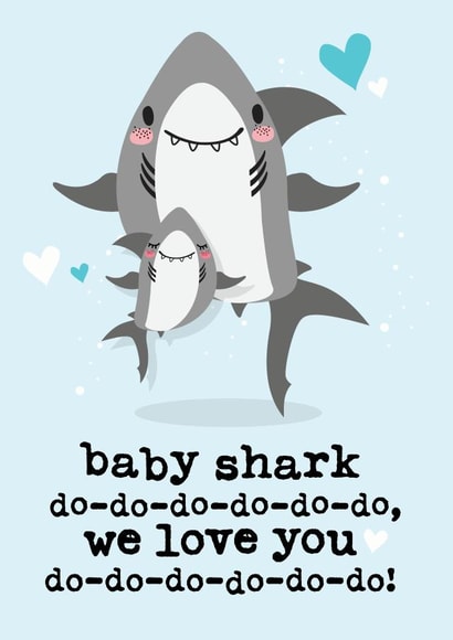 baby shark Birthday Card 6000 created by Mrs Best Paper Co.