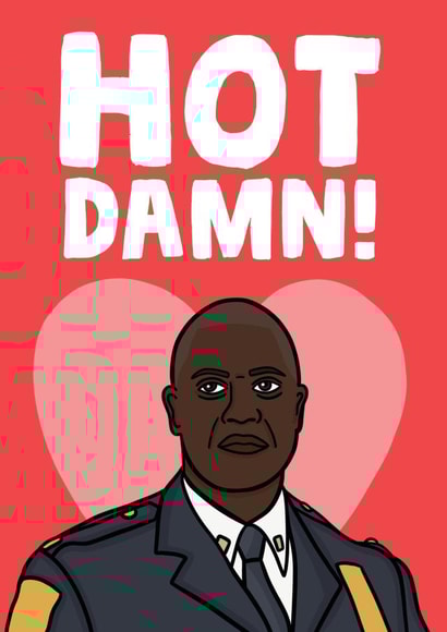 Funny Captain Holt Quote Anniversary Card / Valentines Day Card - Brooklyn 99 - Hot Damn! created by Studio Doodles