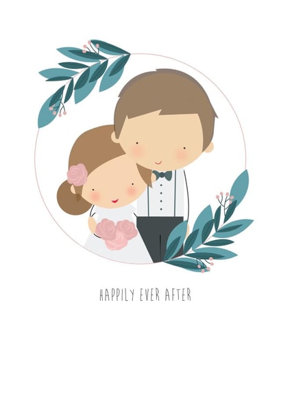 Happily ever after - Cute cartoon figure card created by Bells Scambler