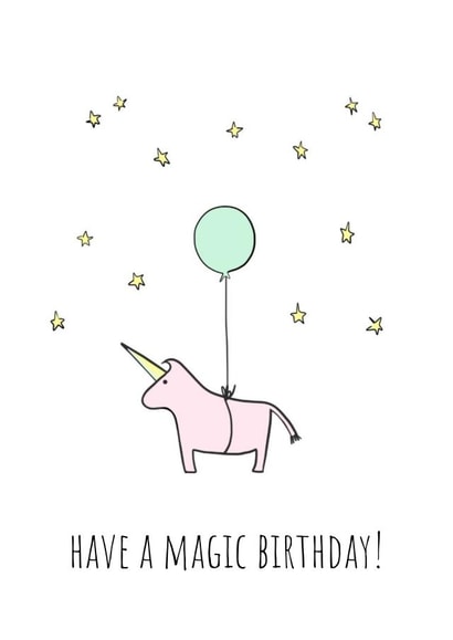 unicorn birthday Card 36788 created by Polly Rose Art & Designs