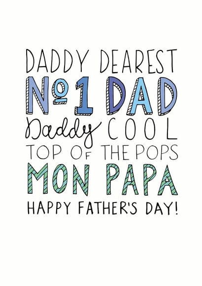 No. 1 Dad Father's Day Card created by Oops a doodle