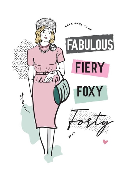 40 vintage Birthday Card 15163 created by Mad Philomena