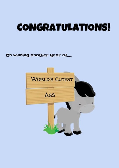 Ass donkey Card 30365 created by LJ Tries