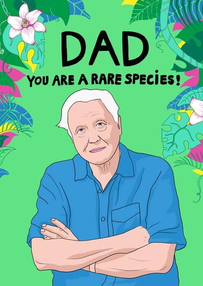 Rare species David Attenborough Father's Day card created by Kasia Cards