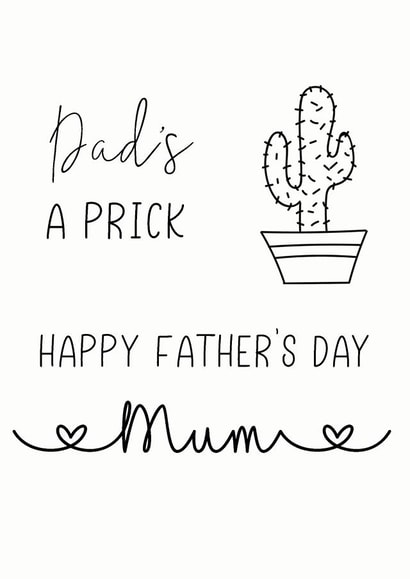 Dad's a cactus Mum Father's Day card created by The Monochrome Bow