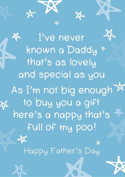 Nappy full of poo Father's Day card created by Bow & Bell