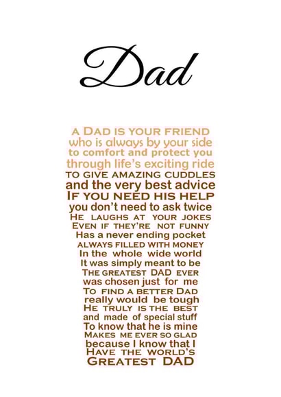 Dad Pint Father's Day Card 33022 created by Unique Word Designs