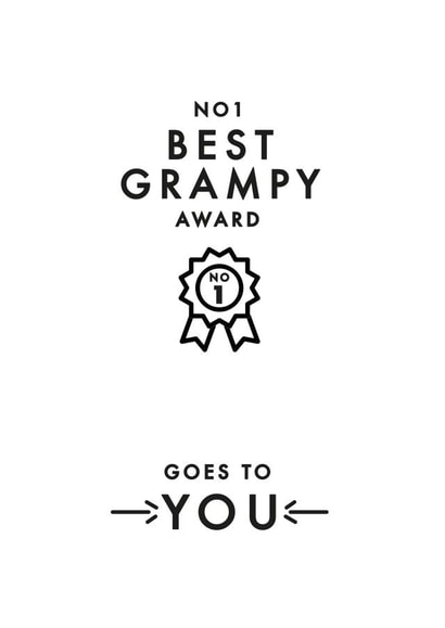 Cute Birthday Card - For Grandad - No 1 Best Grampy Award created by Jodie Gaul & Co