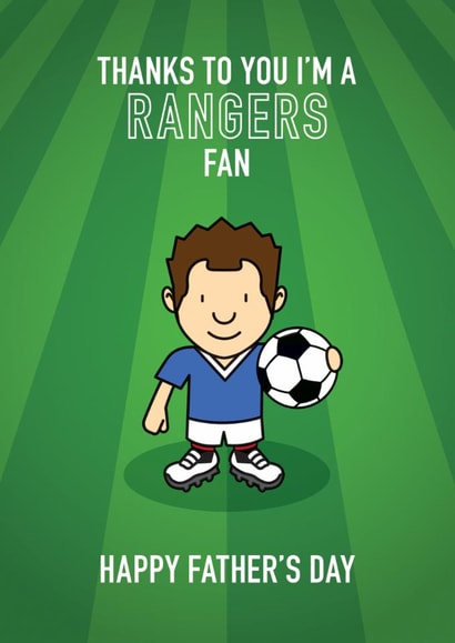 Rangers Glasgow Rangers Father's Day Card 8603 created by Thirty Mussels