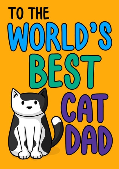 World's best cat Dad Father's Day card created by Doodlecats