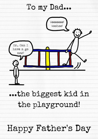 dad playground Father's Day Card 36380 created by Beta Mummy