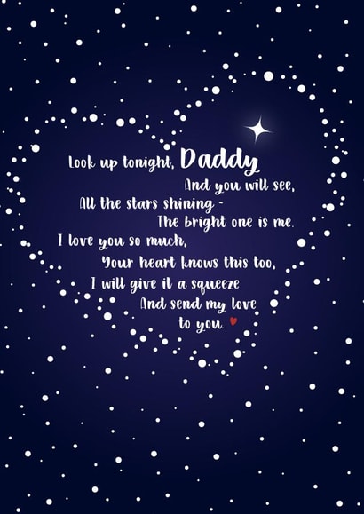 Bereavement I love you poem Father's Day card created by Wink Design - Michelle Roberts