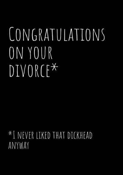 divorce congrats Congratulations Card 12007 created by #TrueStory Designs