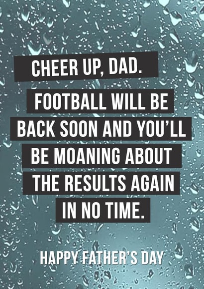 don't worry Father's Day Card 33530 created by Offside Cards