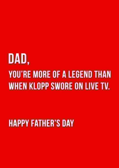 klopp liverpool Father's Day Card 33531 created by Offside Cards
