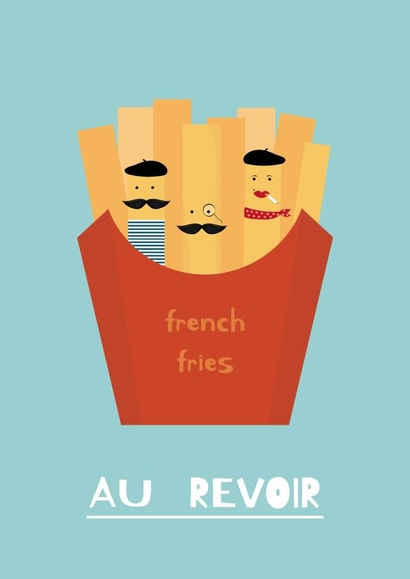 french leaving Just because Card 7378 created by Rumble Cards