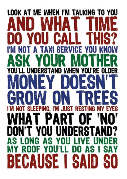 Dad Sayings Father's Day card created by Lazy Mice